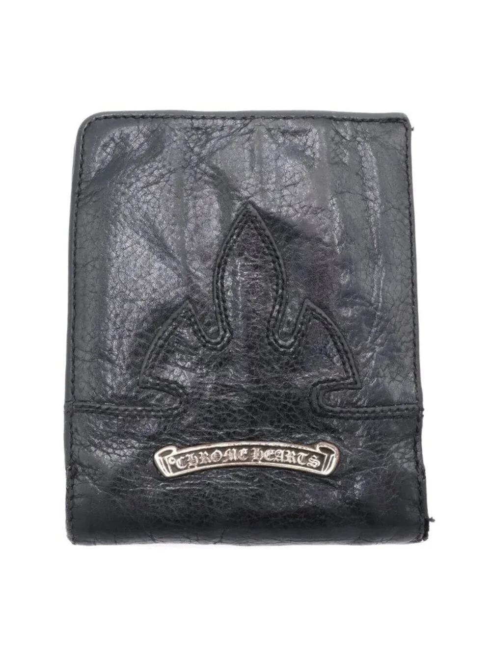 Chrome Hearts Aint Nothin 2 DO Flareani Bifold Leather Wallet Black